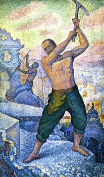 (image for) Handmade Oil painting for home canvas, oil painting framed canvas for living room Paul Signac's painting, The Wrecker